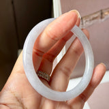 55mm A-Grade Natural Light Lavender Jadeite Traditional Round Slim Cut Bangle No. 152215