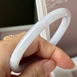 55mm A-Grade Natural Light Lavender Jadeite Traditional Round Slim Cut Bangle No. 152215