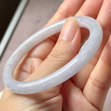 55mm A-Grade Natural Light Lavender Jadeite Traditional Round Slim Cut Bangle No. 152215