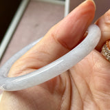 55mm A-Grade Natural Light Lavender Jadeite Traditional Round Slim Cut Bangle No. 152215