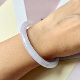 55mm A-Grade Natural Light Lavender Jadeite Traditional Round Slim Cut Bangle No. 152215
