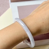 55mm A-Grade Natural Light Lavender Jadeite Traditional Round Slim Cut Bangle No. 152215