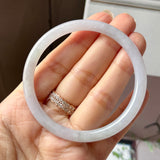 55.4mm A-Grade Natural Light Lavender Green Jadeite Traditional Round Slim Cut Bangle No. 152216