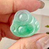 A-Grade Natural Moss On Snow Jadeite Buddha Pendant No.172723