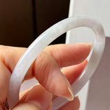 55.4mm A-Grade Natural Light Lavender Green Jadeite Traditional Round Slim Cut Bangle No. 152216
