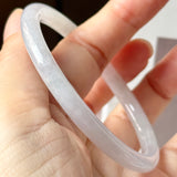 55.4mm A-Grade Natural Light Lavender Green Jadeite Traditional Round Slim Cut Bangle No. 152216
