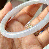 55.4mm A-Grade Natural Light Lavender Green Jadeite Traditional Round Slim Cut Bangle No. 152216