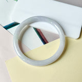 55.2mm A-Grade Natural Light Lavender Green Jadeite Traditional Round Slim Cut Bangle No. 152217