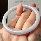 55.2mm A-Grade Natural Light Lavender Green Jadeite Traditional Round Slim Cut Bangle No. 152217