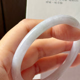 55.2mm A-Grade Natural Light Lavender Green Jadeite Traditional Round Slim Cut Bangle No. 152217