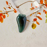 A-Grade Blue Jadeite Dragon's Tooth Pendant No. 172724