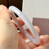 55.2mm A-Grade Natural Light Lavender Green Jadeite Traditional Round Slim Cut Bangle No. 152217