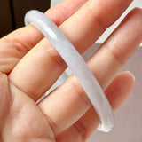 55.2mm A-Grade Natural Light Lavender Green Jadeite Traditional Round Slim Cut Bangle No. 152217
