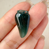 A-Grade Blue Jadeite Dragon's Tooth Pendant No. 172724