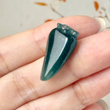 A-Grade Blue Jadeite Dragon's Tooth Pendant No. 172724