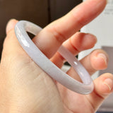 55.2mm A-Grade Natural Light Lavender Green Jadeite Traditional Round Slim Cut Bangle No. 152217