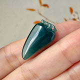A-Grade Blue Jadeite Dragon's Tooth Pendant No. 172724