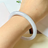 55.2mm A-Grade Natural Light Lavender Green Jadeite Traditional Round Slim Cut Bangle No. 152217