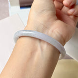 55.2mm A-Grade Natural Light Lavender Green Jadeite Traditional Round Slim Cut Bangle No. 152217