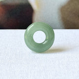 A-Grade Natural Bluish Green Jadeite Bagel on Infinity Silk Cord Bracelet No.190410