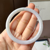 56.2mm A-Grade Natural Light Lavender Green Jadeite Traditional Round Slim Cut Bangle No. 152218