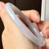 56.2mm A-Grade Natural Light Lavender Green Jadeite Traditional Round Slim Cut Bangle No. 152218