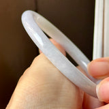 56.2mm A-Grade Natural Light Lavender Green Jadeite Traditional Round Slim Cut Bangle No. 152218