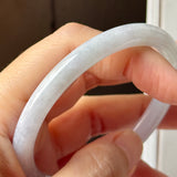56.2mm A-Grade Natural Light Lavender Green Jadeite Traditional Round Slim Cut Bangle No. 152218