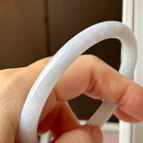 56.2mm A-Grade Natural Light Lavender Green Jadeite Traditional Round Slim Cut Bangle No. 152218