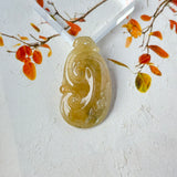 A-Grade Yellow Jadeite Ruyi Pendant No. 172726