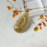 A-Grade Yellow Jadeite Ruyi Pendant No. 172726