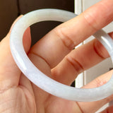 56.2mm A-Grade Natural Light Lavender Green Jadeite Traditional Round Slim Cut Bangle No. 152218
