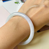 56.2mm A-Grade Natural Light Lavender Green Jadeite Traditional Round Slim Cut Bangle No. 152218