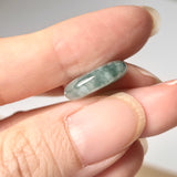 18.3mm A-Grade Natural Bluish Green Jadeite Abacus Ring Band and Donut Set No.162410