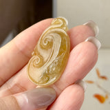 A-Grade Yellow Jadeite Ruyi Pendant No. 172726