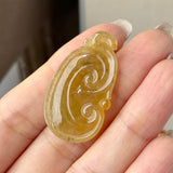 A-Grade Yellow Jadeite Ruyi Pendant No. 172726