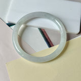 55.2mm A-Grade Natural Light Lavender Green Jadeite Traditional Round Slim Cut Bangle No. 152219