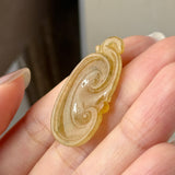 A-Grade Yellow Jadeite Ruyi Pendant No. 172726