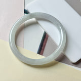 55.2mm A-Grade Natural Light Lavender Green Jadeite Traditional Round Slim Cut Bangle No. 152219
