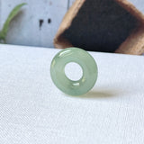 A-Grade Natural Bluish Green Jadeite Bagel on Infinity Silk Cord Bracelet No.190412