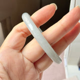 55.2mm A-Grade Natural Light Lavender Green Jadeite Traditional Round Slim Cut Bangle No. 152219