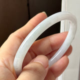 57.6mm A-Grade Natural Lilac Green Jadeite Traditional Round Slim Cut Bangle No. 152221