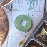 A-Grade Natural Bluish Green Jadeite Bagel on Infinity Silk Cord Bracelet No.190412