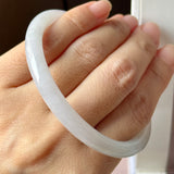 57.6mm A-Grade Natural Lilac Green Jadeite Traditional Round Slim Cut Bangle No. 152221