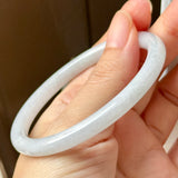 57.6mm A-Grade Natural Lilac Green Jadeite Traditional Round Slim Cut Bangle No. 152221