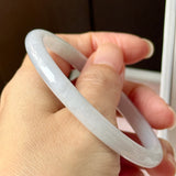 57.6mm A-Grade Natural Lilac Green Jadeite Traditional Round Slim Cut Bangle No. 152221
