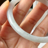 57.6mm A-Grade Natural Lilac Green Jadeite Traditional Round Slim Cut Bangle No. 152221