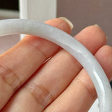 57.6mm A-Grade Natural Lilac Green Jadeite Traditional Round Slim Cut Bangle No. 152221