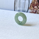 A-Grade Natural Bluish Green Jadeite Bagel on Infinity Silk Cord Bracelet No.190413