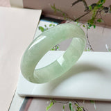 50.6mm A-Grade Light Green Jadeite Modern Oval Bangle No.151007